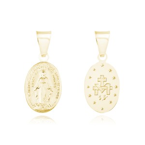 Pandantiv argint placat cu aur galben cu Maica Domnului DiAmanti M0236G-DIA (Argint 925‰ 1 g.)
